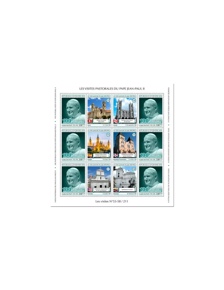 n° F6838A - Timbre CENTRAFRIQUE Poste