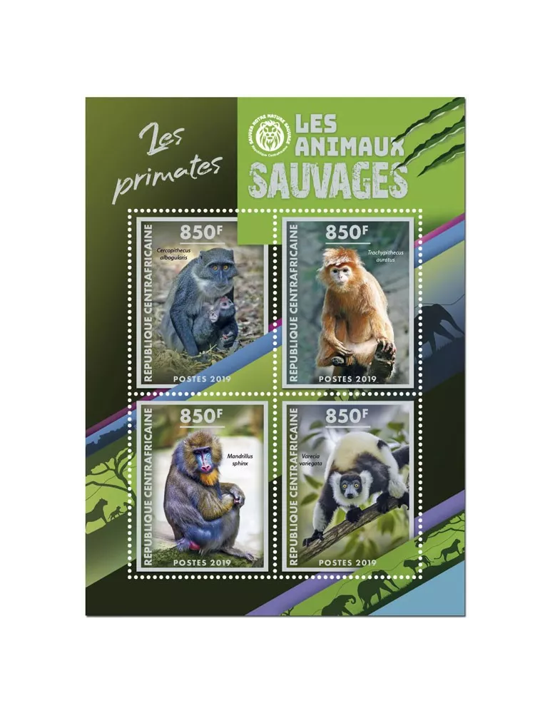 n° 6362/6365 - Timbre CENTRAFRIQUE Poste