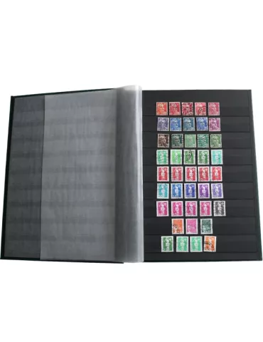 PERFECTA : Classeur fixe pour timbres (Grand modèle-Pages Noires-16p.) 2
