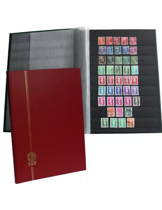 PERFECTA : Classeur fixe pour timbres (Grand modèle-Pages Noires-16p.)