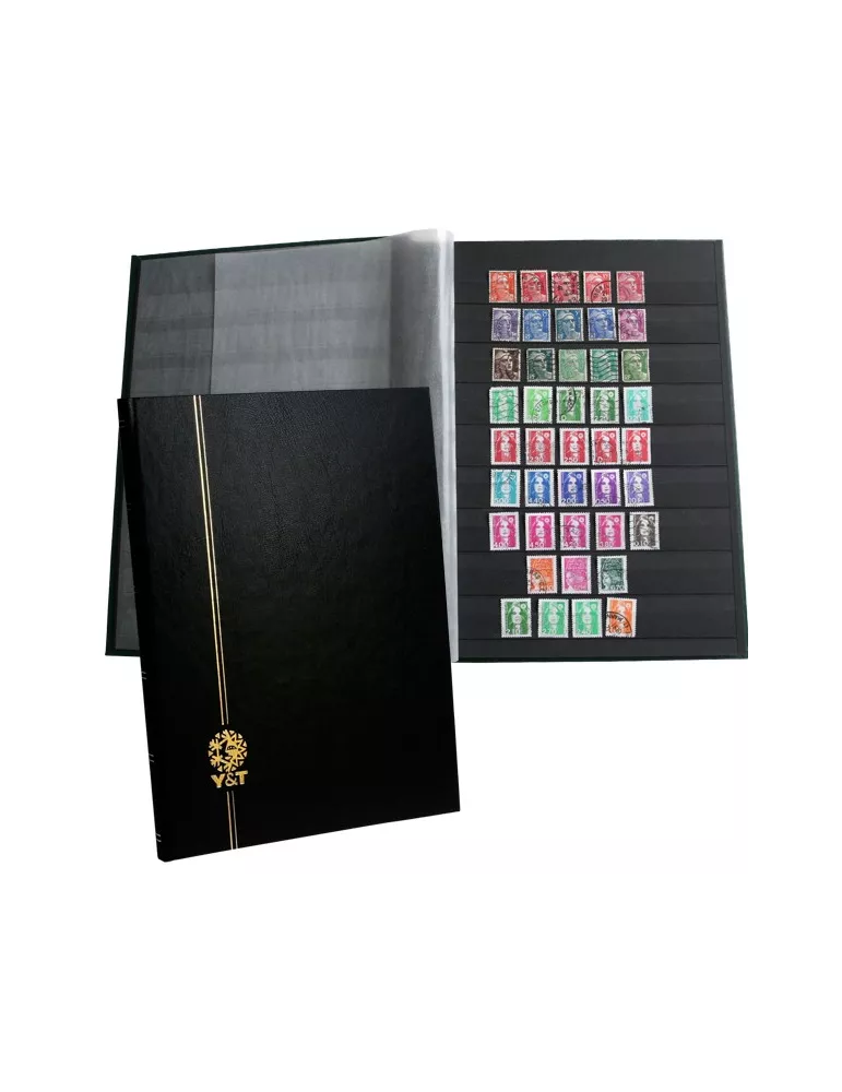 PERFECTA : Classeur fixe pour timbres (Grand modèle-Pages Noires-16p.)
