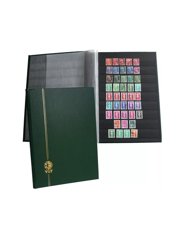 PERFECTA : Classeur fixe pour timbres (Grand modèle-Pages Noires-16p.)
