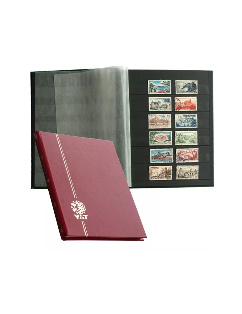 PERFECTA : Classeur fixe pour timbres (Petit modèle-Pages Noires-16p.)