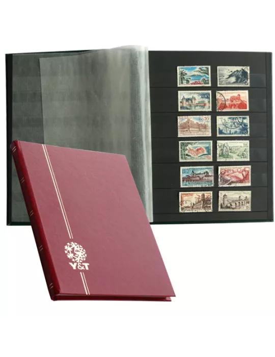 PERFECTA : Classeur fixe pour timbres (Petit modèle-Pages Noires-16p.)