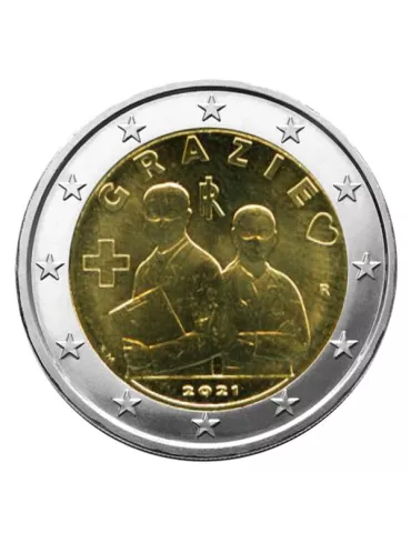 2 EURO COMMEMORATIVE 2021 : ITALIE (Merci aux professionnels de santé)