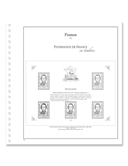 PATRIMOINE DE FRANCE EN TIMBRES SC : 2022 (JEUX AVEC POCHETTES)