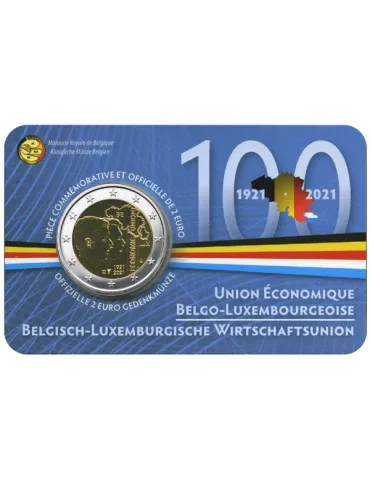 BU : 2 EURO COMMEMORATIVE 2021 : BELGIQUE - UNION ECONOMIQUE LE LUXEMBOURG (Version francophone)