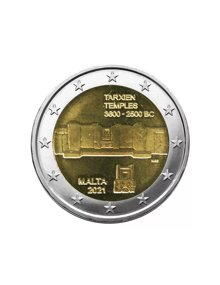 2 EURO COMMEMORATIVE 2021 : MALTE (Temples de Tarxien)