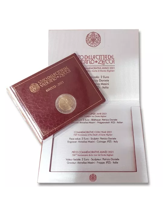 BU : 2 EURO COMMEMORATIVE 2021 : VATICAN (700 ans de la mort de Dante Alighieri)