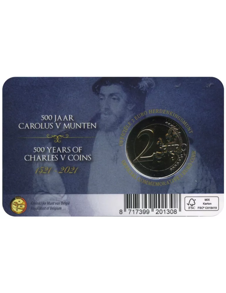 BU : 2 EURO COMMEMORATIVE 2021 : BELGIQUE - Règne de Charles V (Version flamande)