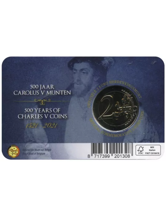BU : 2 EURO COMMEMORATIVE 2021 : BELGIQUE - Règne de Charles V (Version flamande)