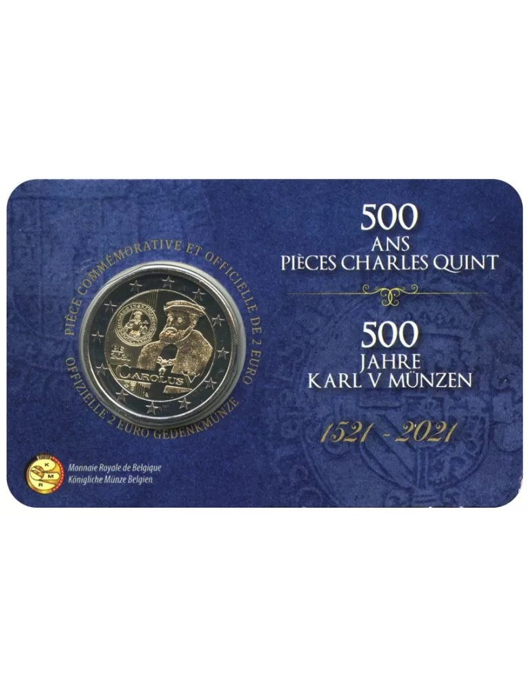 BU : 2 EURO COMMEMORATIVE 2021 : BELGIQUE - Règne de Charles V (Version française)
