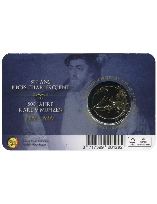 BU : 2 EURO COMMEMORATIVE 2021 : BELGIQUE - Règne de Charles V (Version française)
