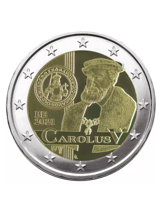 BU : 2 EURO COMMEMORATIVE 2021 : BELGIQUE - Règne de Charles V (Version française)