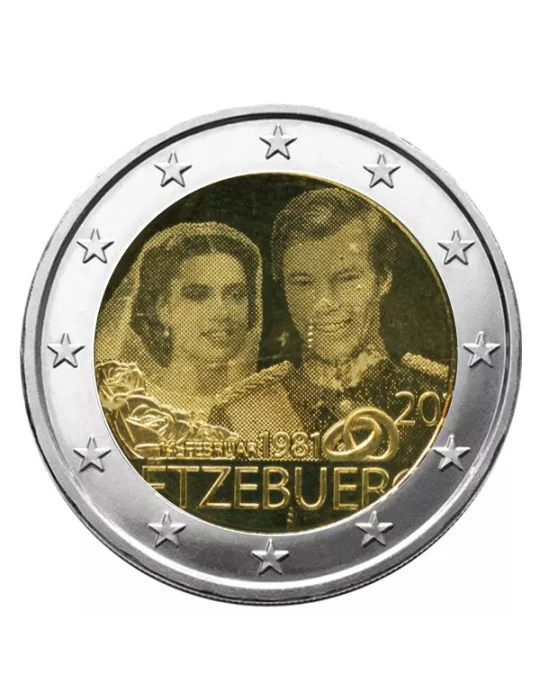 2 EURO COMMEMORATIVE 2021 : LUXEMBOURG (Mariage du Grand Duc Henri--Version hologramme)