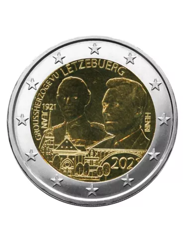 2 EURO COMMEMORATIVE 2021 : LUXEMBOURG (100 Ans du Prince Jean-Version classique)
