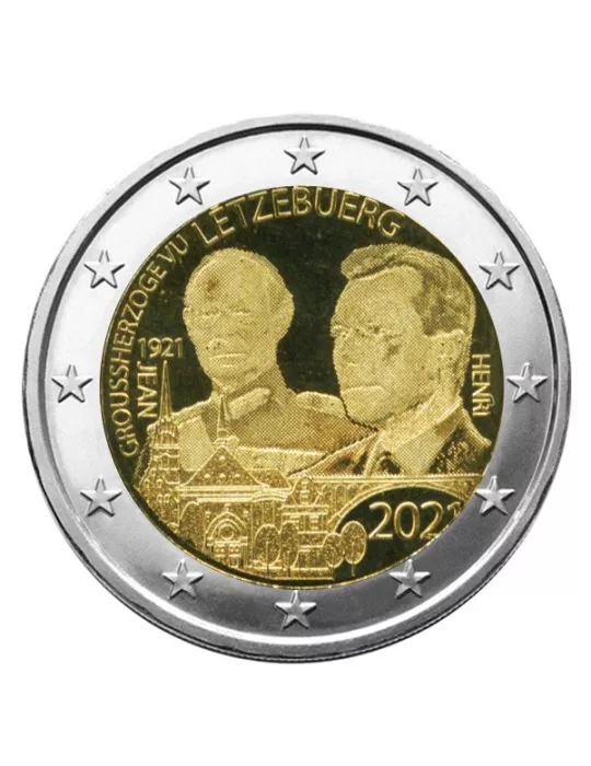 2 EURO COMMEMORATIVE 2021 : LUXEMBOURG (100 Ans du Prince Jean-Version hologramme)