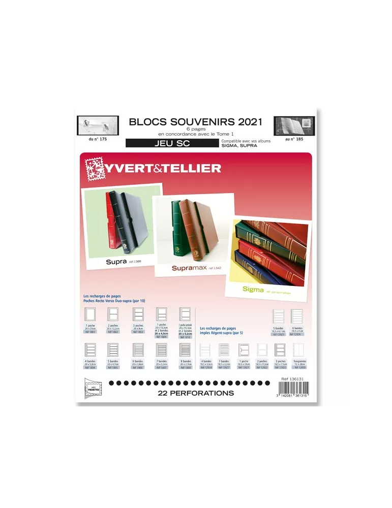 BLOCS SOUVENIRS SC : 2021 (JEUX AVEC POCHETTES)