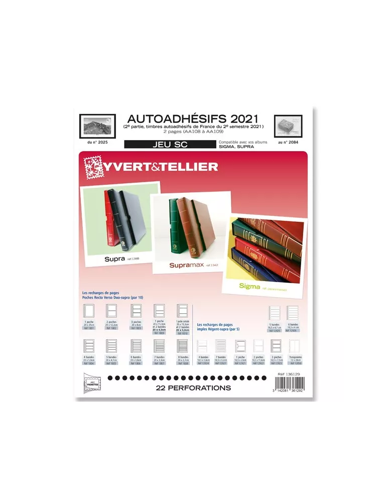 FRANCE AUTOADHESIFS SC : 2021 - 2E SEMESTRE (JEUX AVEC POCHETTES)