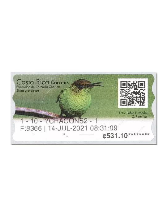 n° 21 - Timbre COSTA RICA Timbres de distributeurs