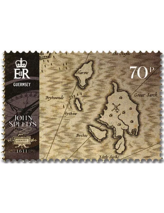 n° 1880 + Les 5 valeurs - Timbre GUERNESEY Poste