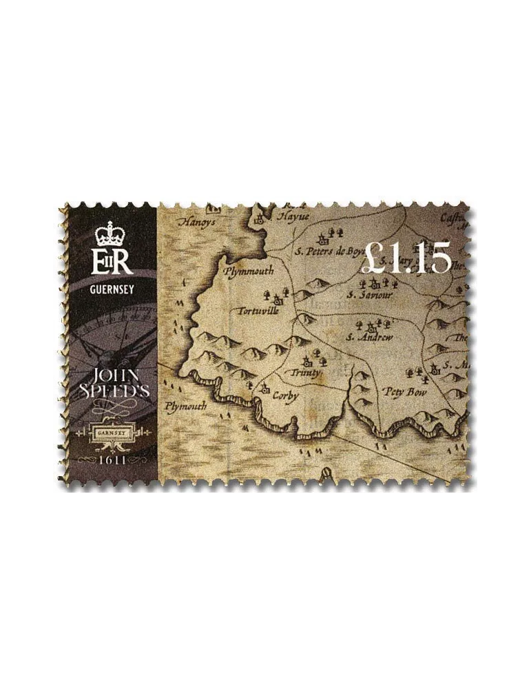 n° 1880 + Les 5 valeurs - Timbre GUERNESEY Poste