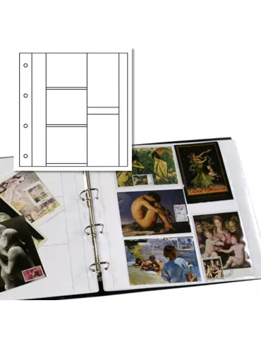 Recharges ALBUM CP LUXE : 3 cases horizontales + 2 verticales (Cartes Postales anciennes) 2