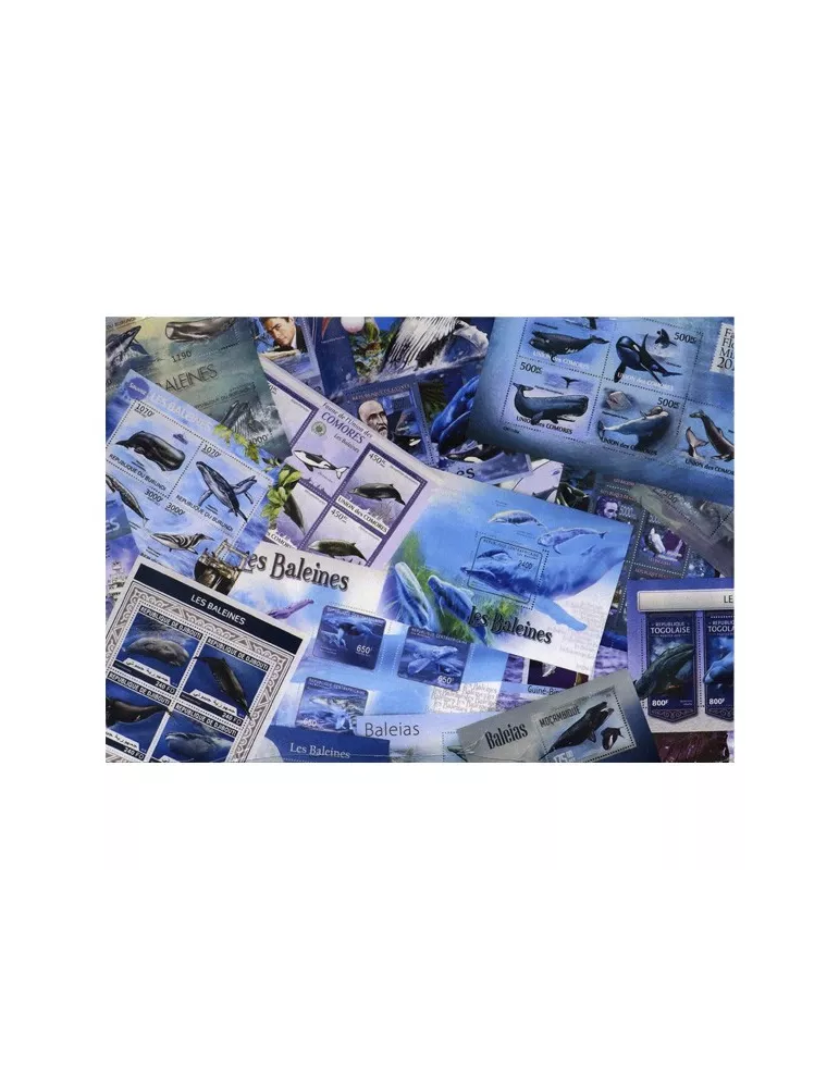 BALEINES : pochette de 20 timbres (Neufs)