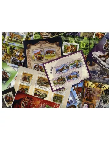 TIGRES : pochette de 20 timbres (Neufs)