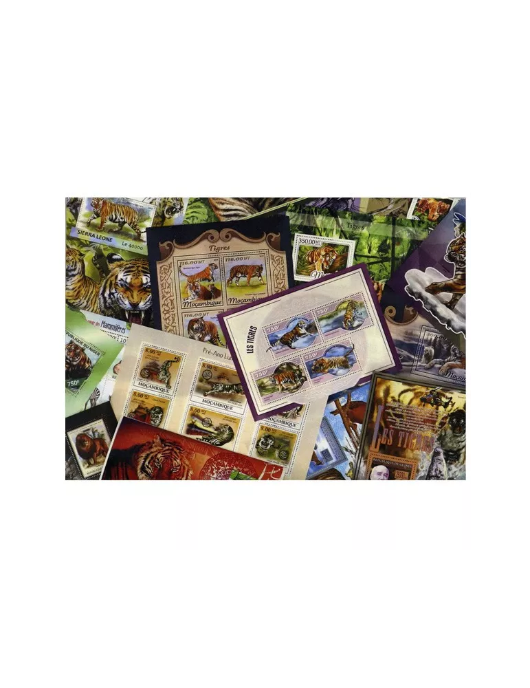 TIGRES : pochette de 20 timbres (Neufs)