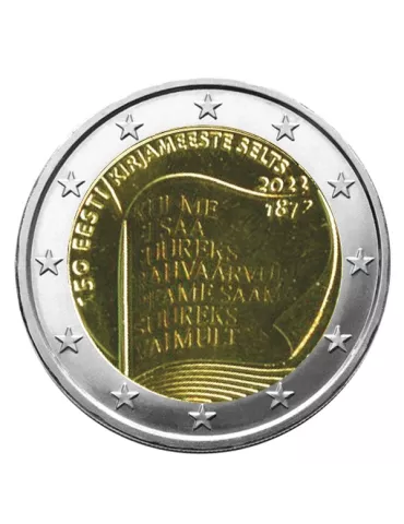 2 EURO COMMEMORATIVE 2022 : ESTONIE (Société Littéraire)