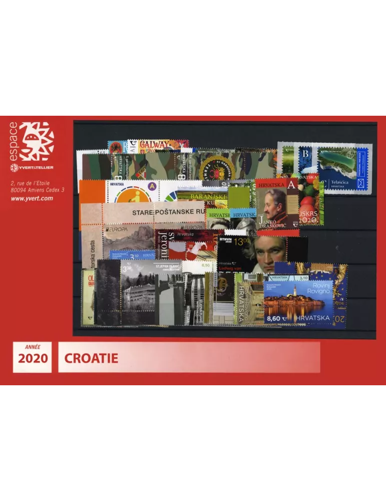 n° 1322/1385 - Timbre CROATIE Année Complète (2020)