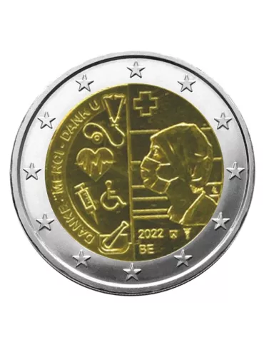 BU : 2 EURO COMMEMORATIVE 2022 : BELGIQUE - MERCI AU PERSONNEL HOSPITALIER (Version flamande) 2