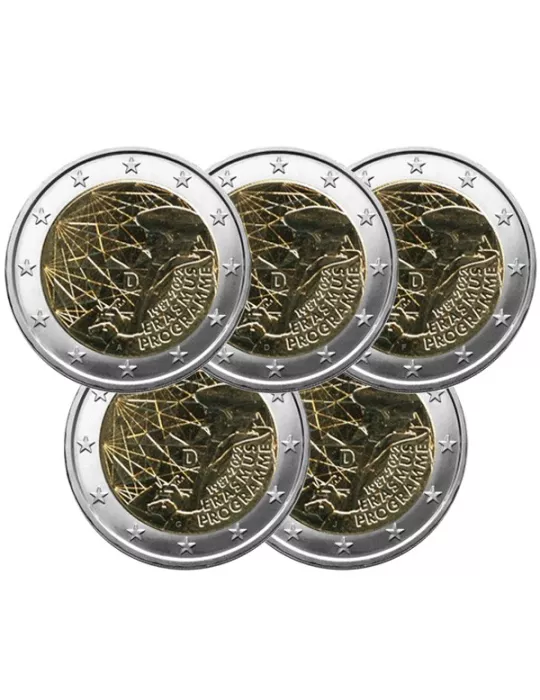 2 EURO COMMEMORATIVE 2022 : ALLEMAGNE (35 Ans du Programme Erasmus 5 pièces)