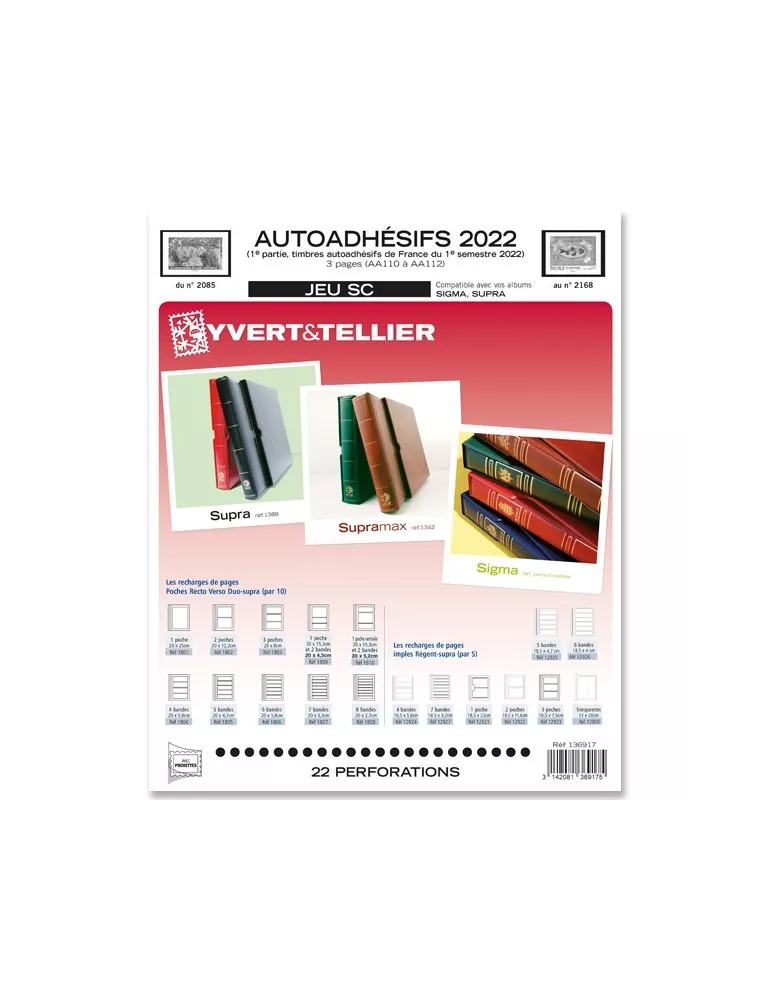 FRANCE AUTOADHESIFS SC : 2022 - 1ER SEMESTRE (JEUX AVEC POCHETTES)