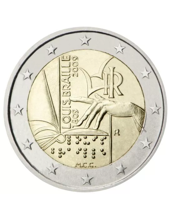 2 EURO COMMEMORATIVE 2009 : ITALIE (200 ans de la naissance de l'inventeur français Louis Braille)