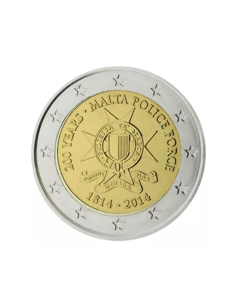 2 EURO COMMEMORATIVE 2014 : MALTE (200e anniversaire des forces de police maltaises)