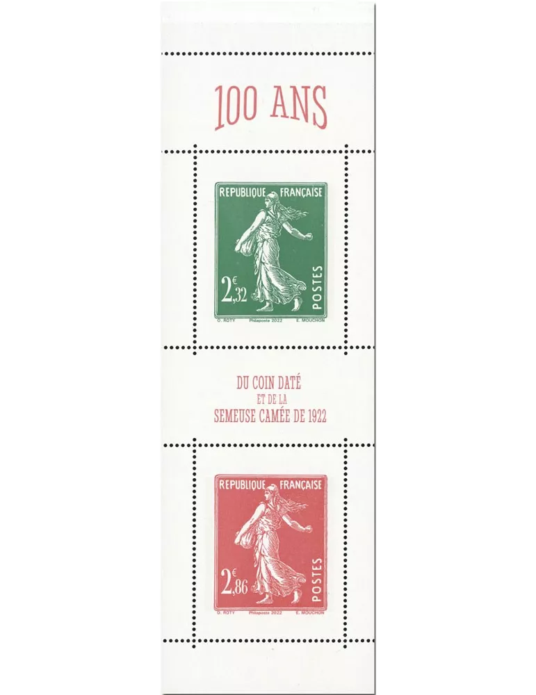 n° 1530 (n° 5607/5610) - Timbre France Carnets Divers (100 ans du coin daté et de la Semeuse camée)