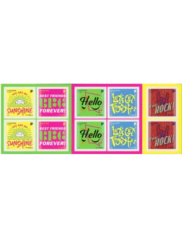 n° 2494/2493 et n° 2494/2498 (les 10 valeurs) - Timbre SINGAPOUR Poste