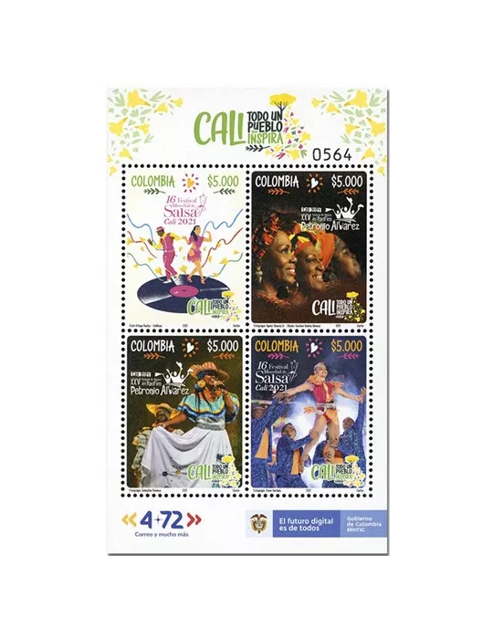 n° 2414/2417 - Timbre COLOMBIE Poste