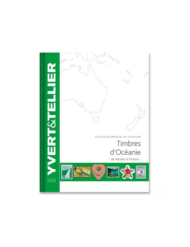 Timbres d'Australie et d'Océanie avec 2 timbres