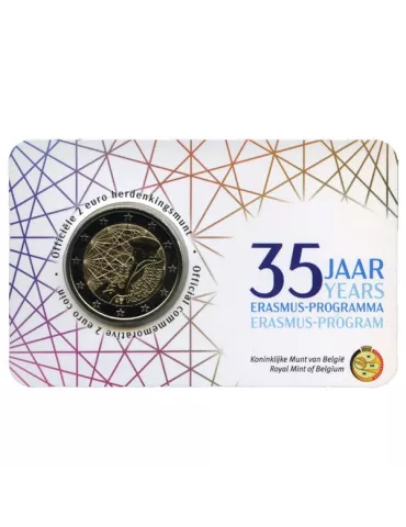 BU : 2 EURO COMMEMORATIVE 2022 COINCARD : BELGIQUE - 35 ANS DU PROGRAMME ERASMUS (Version flamande)
