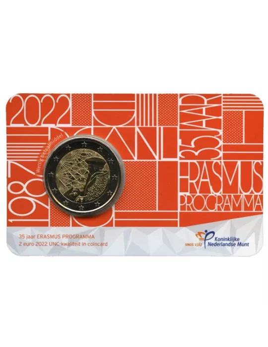 BU : 2 EURO COMMEMORATIVE 2022 COINCARD : PAYS-BAS - 35 ANS DU PROGRAMME ERASMUS