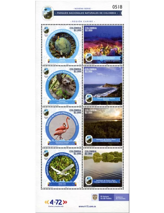 n° 2499/2506 - Timbre COLOMBIE Poste