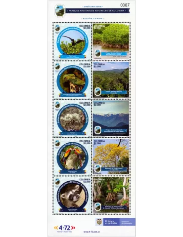 n° 2516/2525 - Timbre COLOMBIE Poste