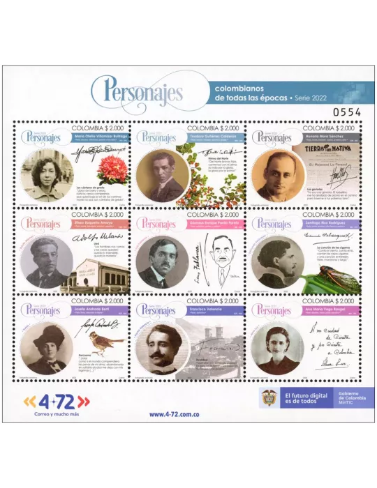 n° 2530/2538 - Timbre COLOMBIE Poste