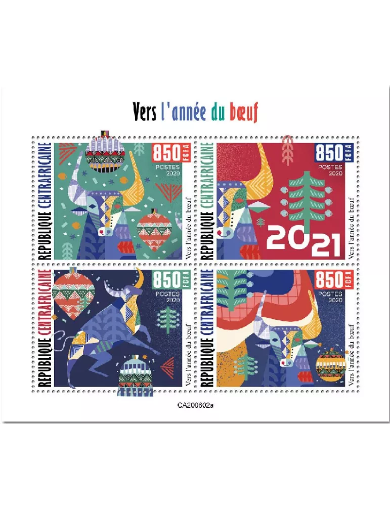 n° 7392/7395 - Timbre CENTRAFRIQUE Poste