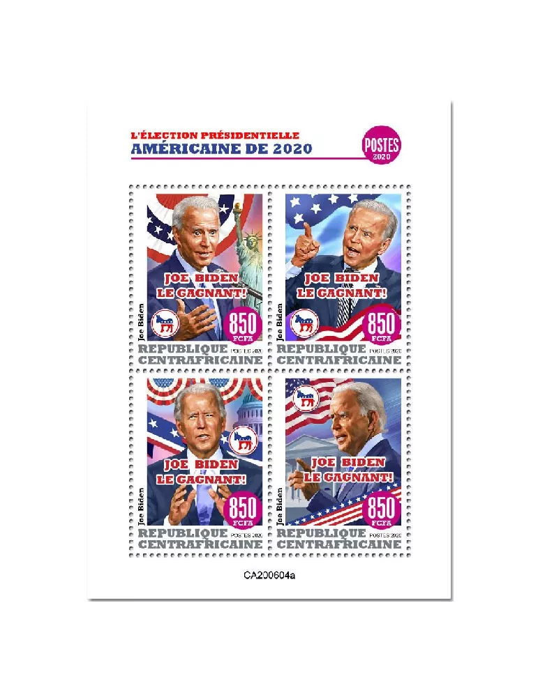 n° 7400/7403 - Timbre CENTRAFRIQUE Poste