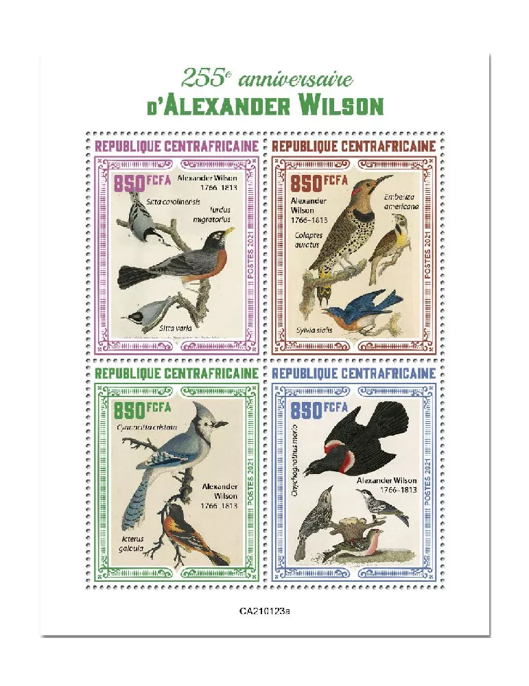 n° 7654/7657 - Timbre CENTRAFRIQUE Poste