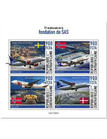 n° 7770/7773 - Timbre CENTRAFRIQUE Poste